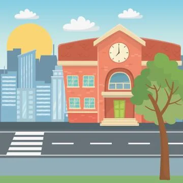 School building design vector illustration Ilustración de archivo