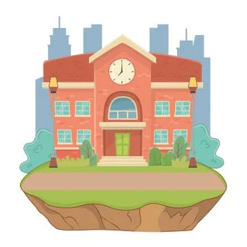 School building design vector illustration Ilustración de archivo