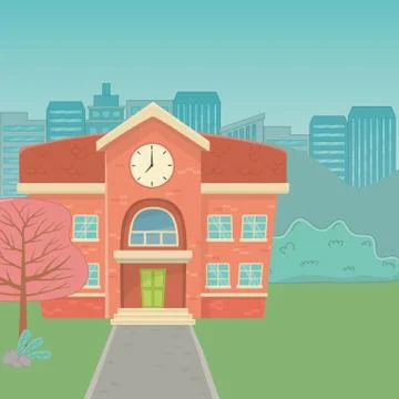 School building design vector illustration Ilustración de archivo