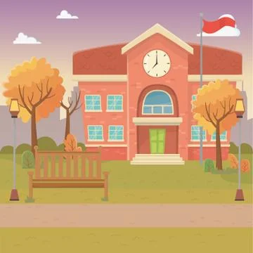 School building design vector illustration Ilustración de archivo