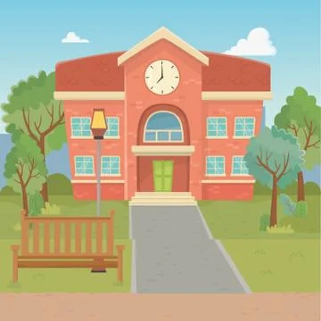 School building design vector illustration Ilustración de archivo