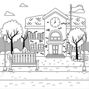 School building design vector illustration Ilustración de archivo
