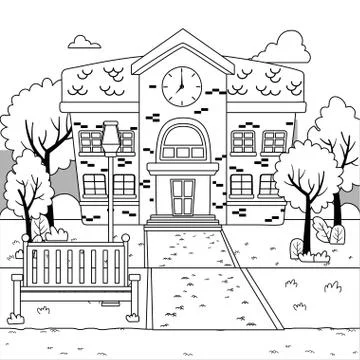 School building design vector illustration Ilustración de archivo