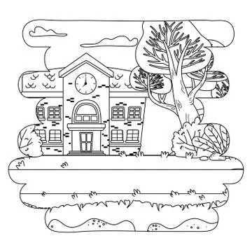 School building design vector illustration Ilustración de archivo