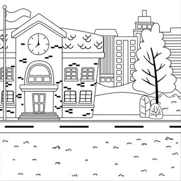 School building design vector illustrator Ilustración de archivo