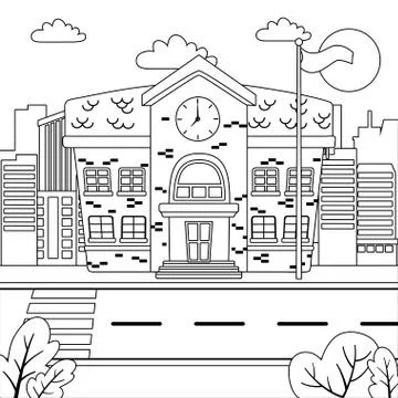School building design vector illustrator Ilustración de archivo