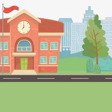 School building design vector illustrator Ilustración de archivo