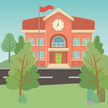 School building design vector illustrator Ilustración de archivo