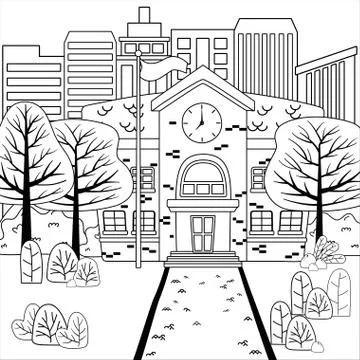 School building design vector illustrator Ilustración de archivo