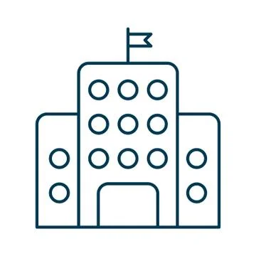 School building facade isolated icon Ilustración de archivo
