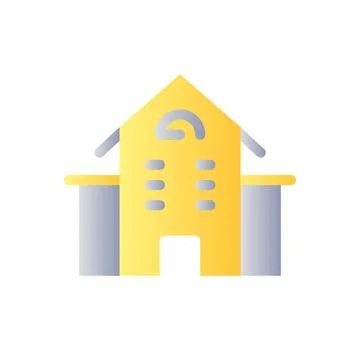 School building flat gradient two-color ui icon Illustrazione stock