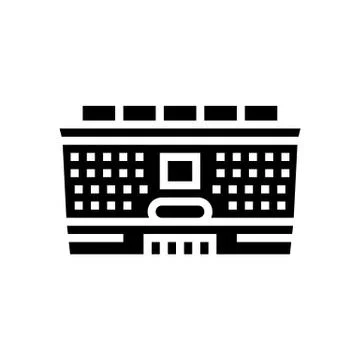 School building glyph icon vector illustration Ilustración de archivo
