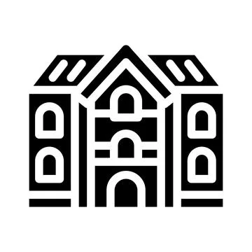 School building glyph icon vector illustration Ilustración de archivo