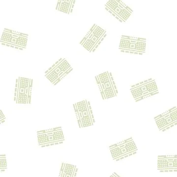 School building glyph seamless pattern Ilustración de archivo