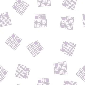 School building glyph vector seamless pattern sign Stock Illustration