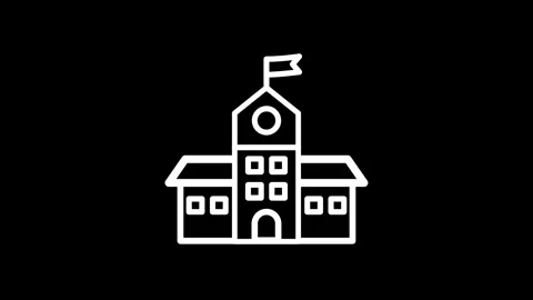 School Building icon animation. Back to school animated icon. Stock Footage 341630502