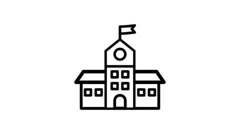 School Building icon animation. Back to school animated icon. Stock Footage 341630504