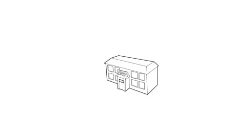 School building icon animation Vídeos de archivo 161045436