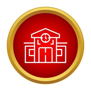 School building icon button symbol for education Ilustración de archivo