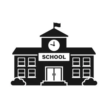 School building icon in cartoon flat style. Education house vector illustra.. Ilustración de archivo