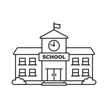 School building icon in cartoon flat style. Education house vector illustra.. Stock Illustration