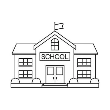School building icon in cartoon flat style. Education house vector illustra.. Stock Illustration