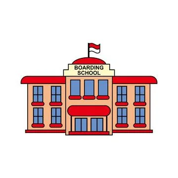 School building icon. Education learning and study theme. Stock Illustration