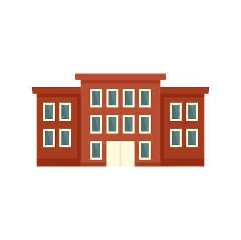 School building icon flat isolated vector Ilustración de archivo