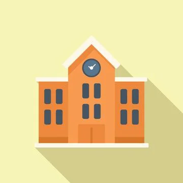 School building icon flat vector. Exam test Ilustración de archivo