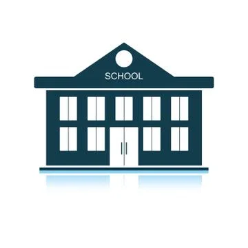 School building icon Ilustración de archivo