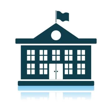 School Building Icon Ilustración de archivo