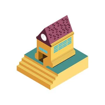 School building icon Ilustración de archivo