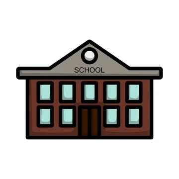 School Building Icon Ilustración de archivo