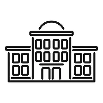 School building icon outline vector. Classroom exterior Ilustración de archivo