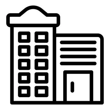 School building icon outline vector. Digital education Ilustración de archivo