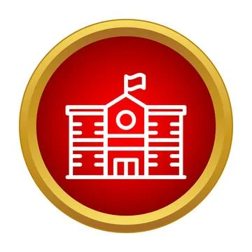 School building icon representing education and learning Stockillustratie