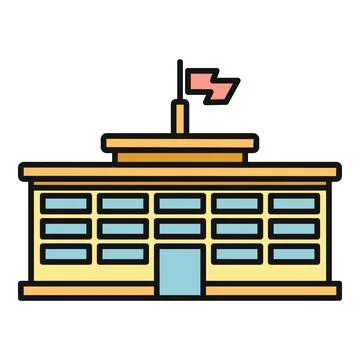 School building icon representing education and learning institution Stock Illustration