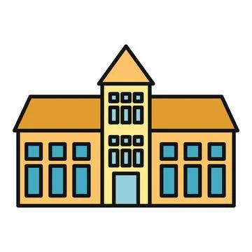 School building icon representing education and learning Stock Illustration