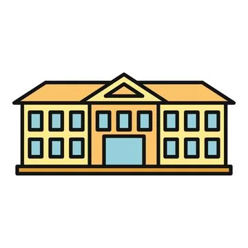School building icon representing education and university campus Stock Illustration