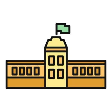 School building icon representing education and learning campus Ilustración de archivo