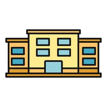 School building icon representing education and administration Ilustración de archivo