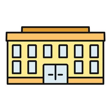 School building icon representing education and learning campus Stock Illustration
