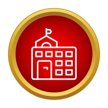 School building icon representing education and learning concept Ilustración de archivo