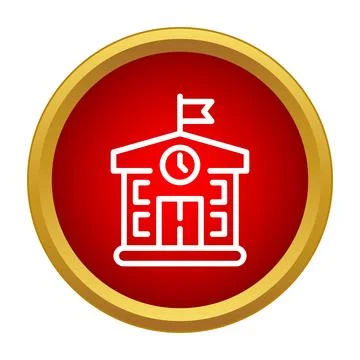School building icon representing education and learning Stock Illustration