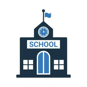 School, building icon. Simple editable vector illustration. Ilustración de archivo