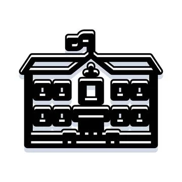 School building icon symbolizing education and learning Ilustración de archivo