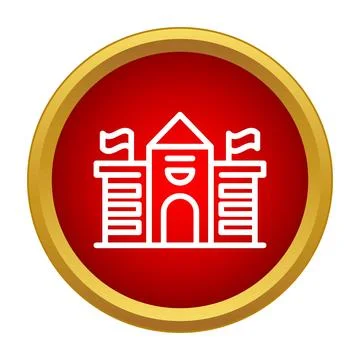 School building icon symbolizing education and learning Ilustración de archivo