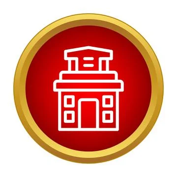School building icon symbolizing education and learning Ilustración de archivo
