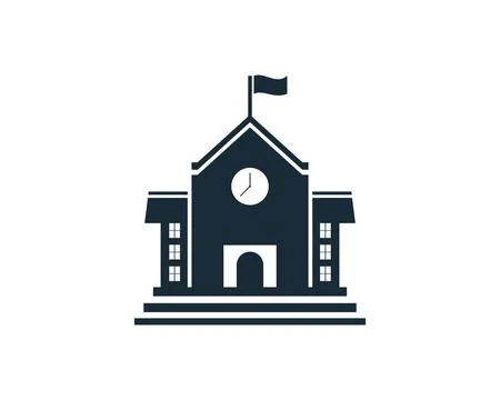 School Building Icon Vector Logo Template Illustration Design Stock Illustration
