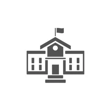 School building icon on a white background Stock Illustration
